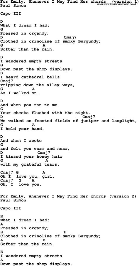 for emily lyrics|for emily song lyrics.